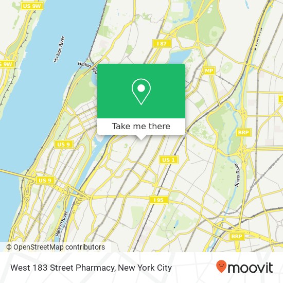 Mapa de West 183 Street Pharmacy, 51 W 183rd St