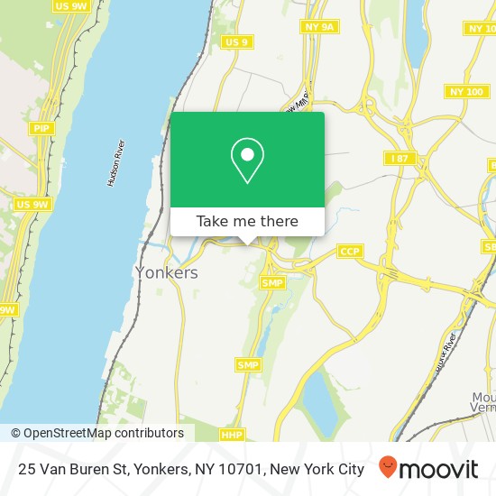 Mapa de 25 Van Buren St, Yonkers, NY 10701