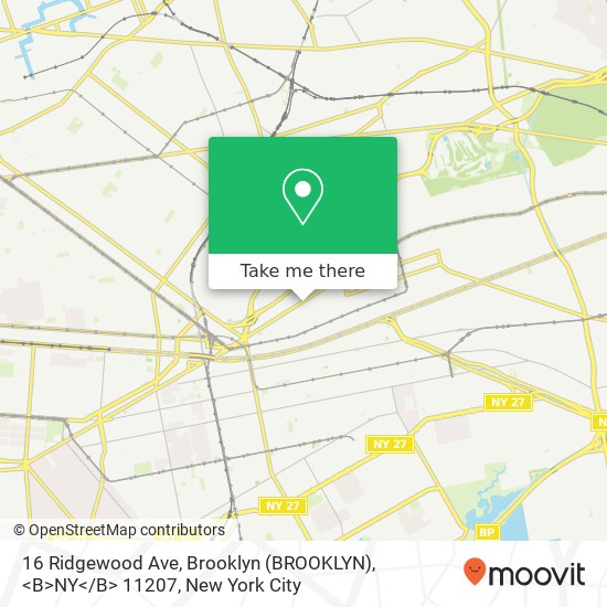 16 Ridgewood Ave, Brooklyn (BROOKLYN), <B>NY< / B> 11207 map