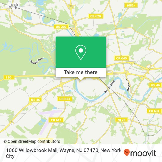 1060 Willowbrook Mall, Wayne, NJ 07470 map