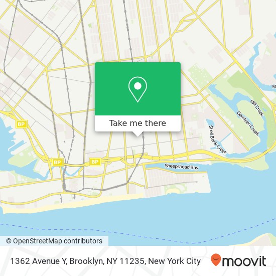 Mapa de 1362 Avenue Y, Brooklyn, NY 11235