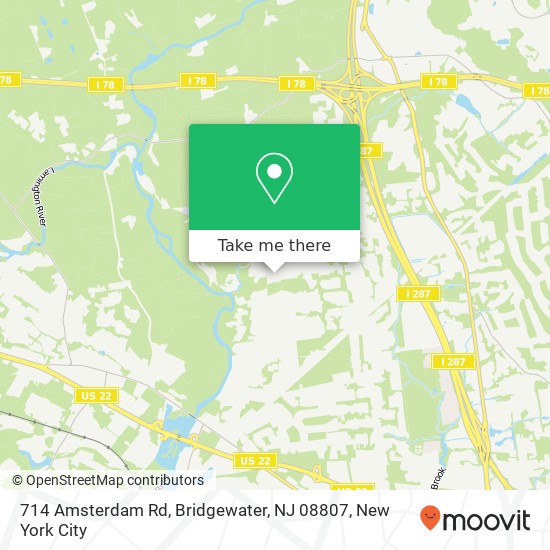 Mapa de 714 Amsterdam Rd, Bridgewater, NJ 08807