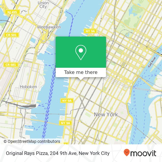 Mapa de Original Rays Pizza, 204 9th Ave
