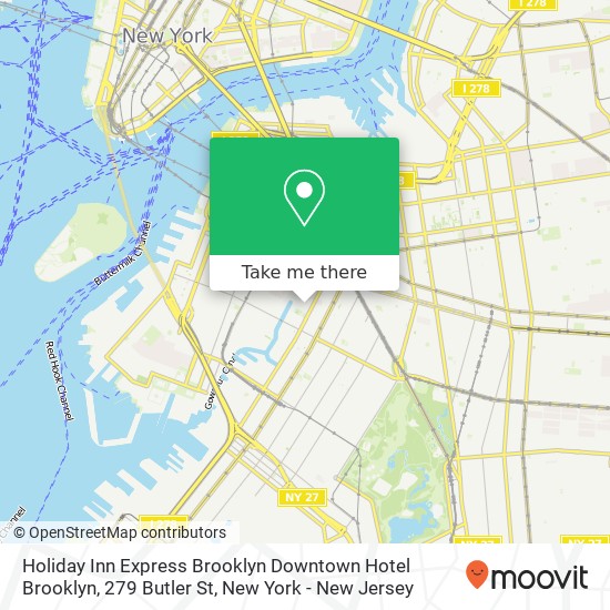 Mapa de Holiday Inn Express Brooklyn Downtown Hotel Brooklyn, 279 Butler St