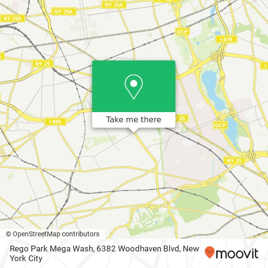 Mapa de Rego Park Mega Wash, 6382 Woodhaven Blvd