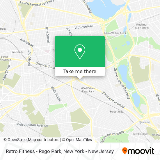 Mapa de Retro Fitness - Rego Park