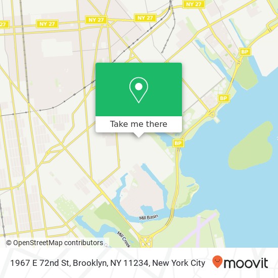 Mapa de 1967 E 72nd St, Brooklyn, NY 11234