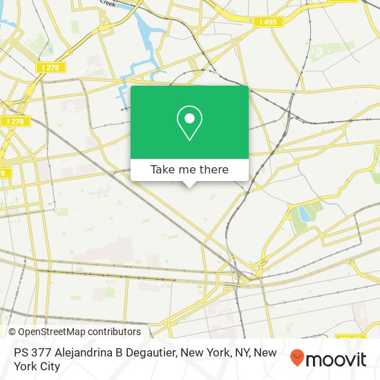 Mapa de PS 377 Alejandrina B Degautier, New York, NY