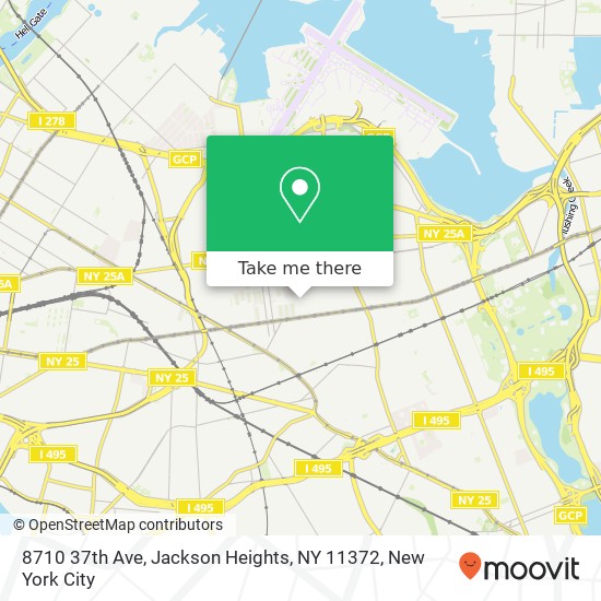 Mapa de 8710 37th Ave, Jackson Heights, NY 11372