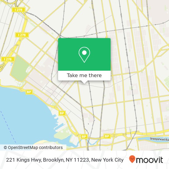 Mapa de 221 Kings Hwy, Brooklyn, NY 11223