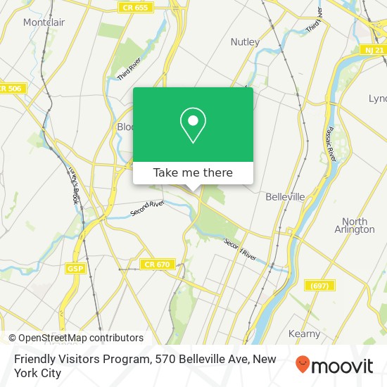 Mapa de Friendly Visitors Program, 570 Belleville Ave
