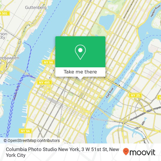 Columbia Photo Studio New York, 3 W 51st St map