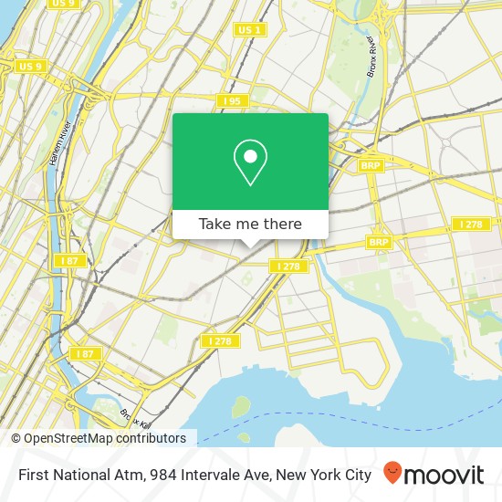 Mapa de First National Atm, 984 Intervale Ave