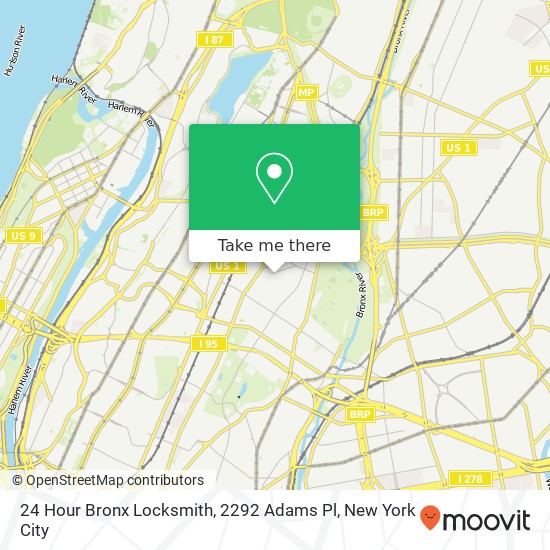 Mapa de 24 Hour Bronx Locksmith, 2292 Adams Pl