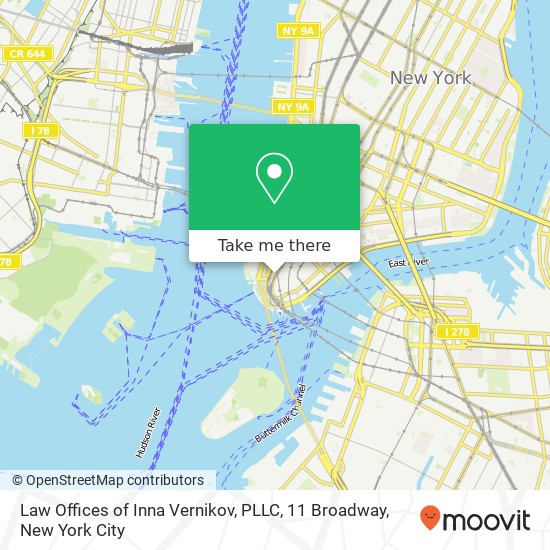 Law Offices of Inna Vernikov, PLLC, 11 Broadway map