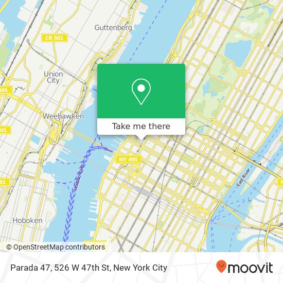 Mapa de Parada 47, 526 W 47th St