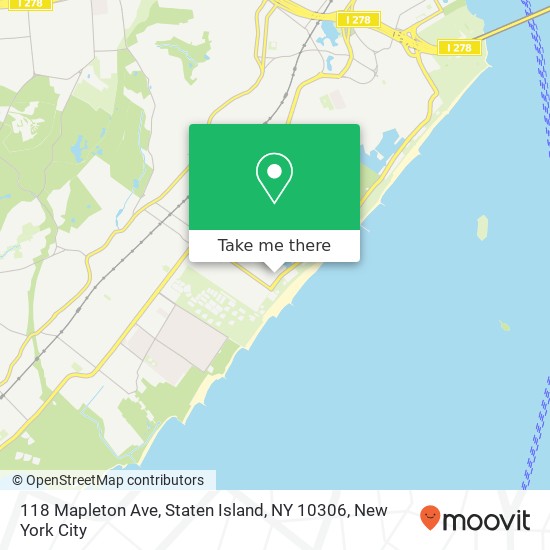 Mapa de 118 Mapleton Ave, Staten Island, NY 10306