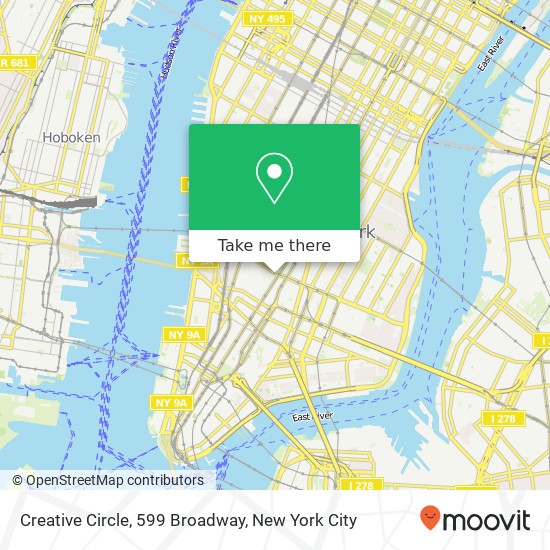 Mapa de Creative Circle, 599 Broadway