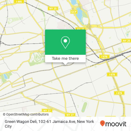 Mapa de Green Wagon Deli, 102-61 Jamaica Ave