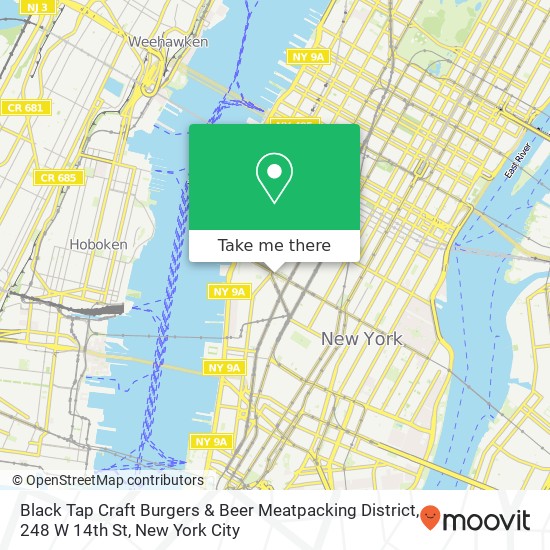 Mapa de Black Tap Craft Burgers & Beer Meatpacking District, 248 W 14th St