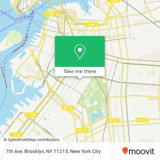 Mapa de 7th Ave, Brooklyn, NY 11215