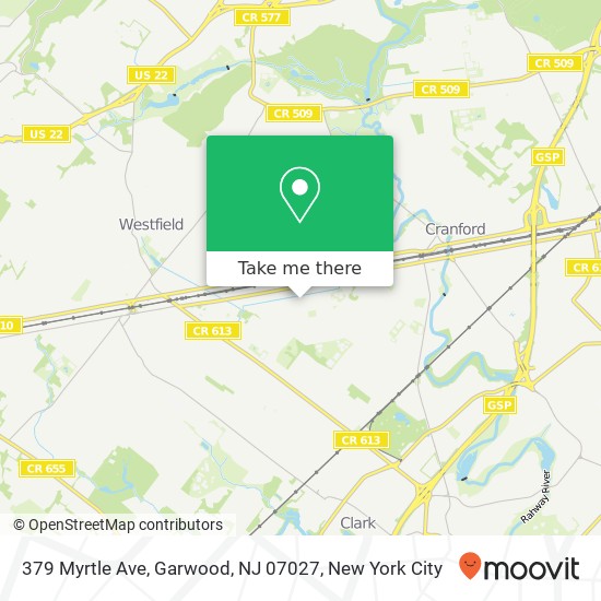 Mapa de 379 Myrtle Ave, Garwood, NJ 07027