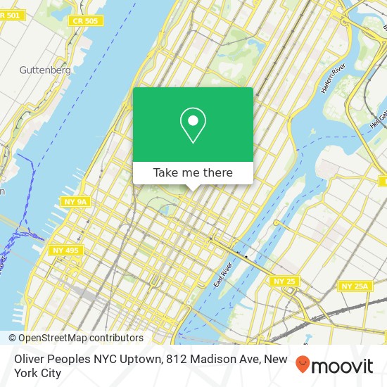 Oliver Peoples NYC Uptown, 812 Madison Ave map