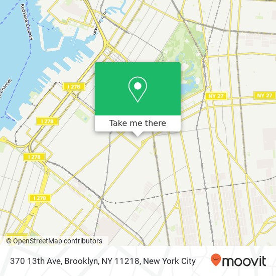 Mapa de 370 13th Ave, Brooklyn, NY 11218