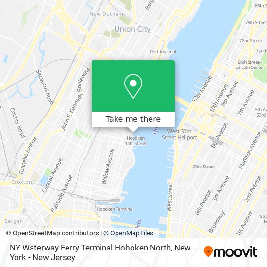 NY Waterway Ferry Terminal Hoboken North map