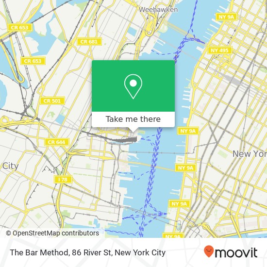 Mapa de The Bar Method, 86 River St