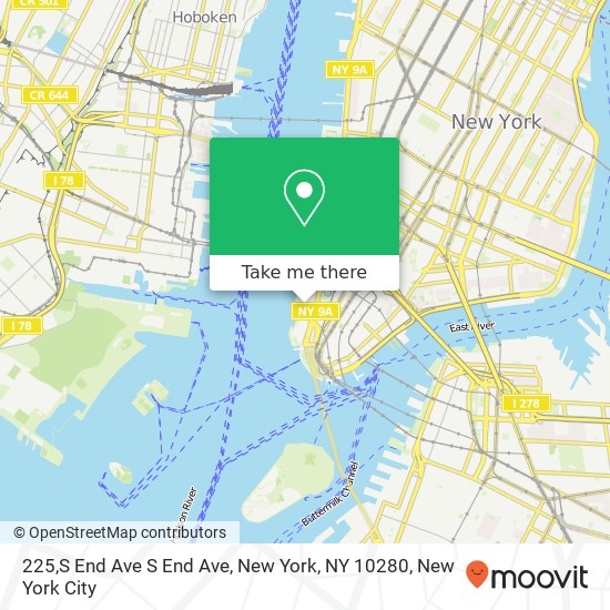 Mapa de 225,S End Ave S End Ave, New York, NY 10280