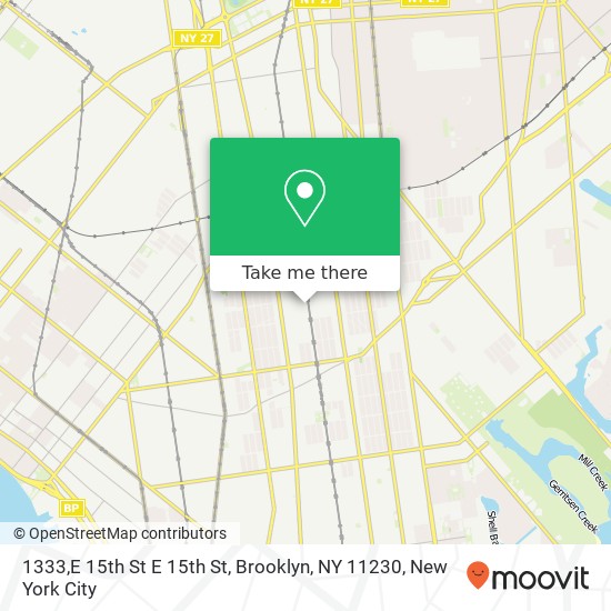 1333,E 15th St E 15th St, Brooklyn, NY 11230 map