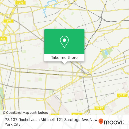 PS 137 Rachel Jean Mitchell, 121 Saratoga Ave map
