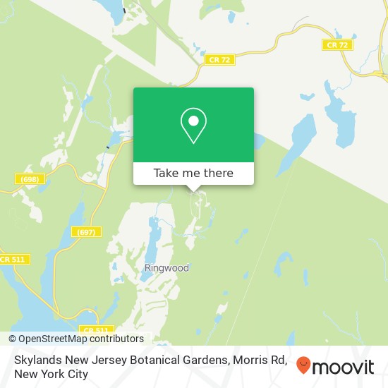 Skylands New Jersey Botanical Gardens, Morris Rd map