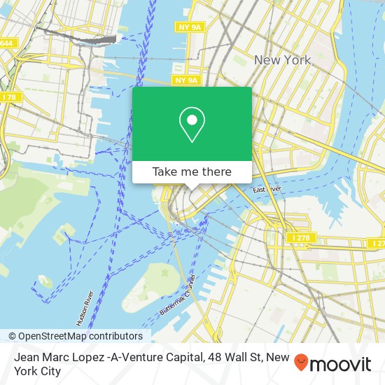 Mapa de Jean Marc Lopez -A-Venture Capital, 48 Wall St