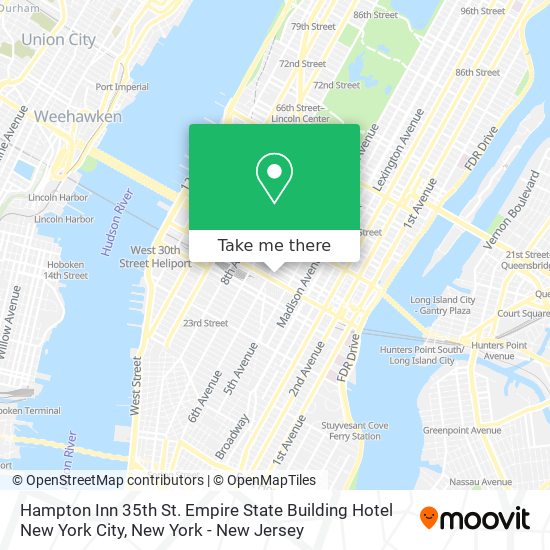 Hampton Inn 35th St. Empire State Building Hotel New York City map