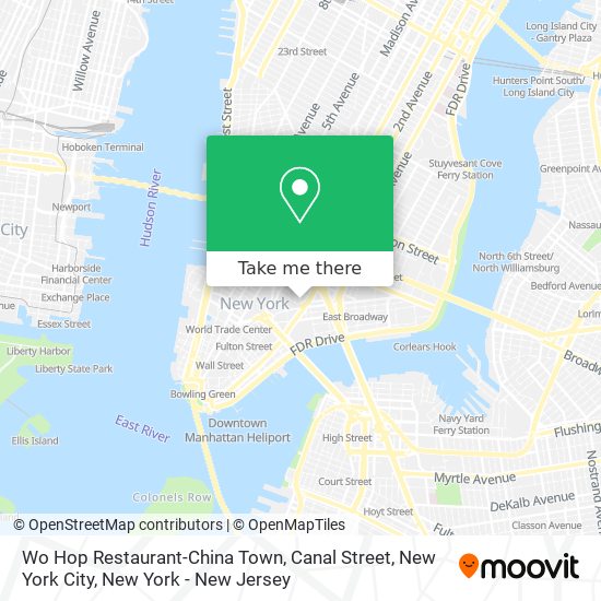 Wo Hop Restaurant-China Town, Canal Street, New York City map