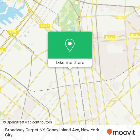 Mapa de Broadway Carpet NY, Coney Island Ave