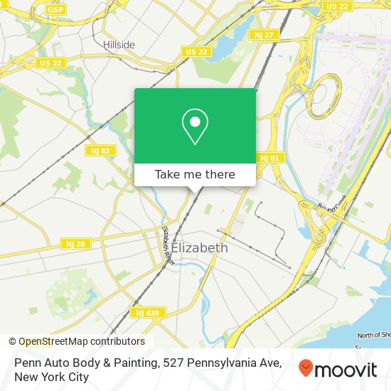 Penn Auto Body & Painting, 527 Pennsylvania Ave map