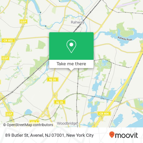 Mapa de 89 Butler St, Avenel, NJ 07001