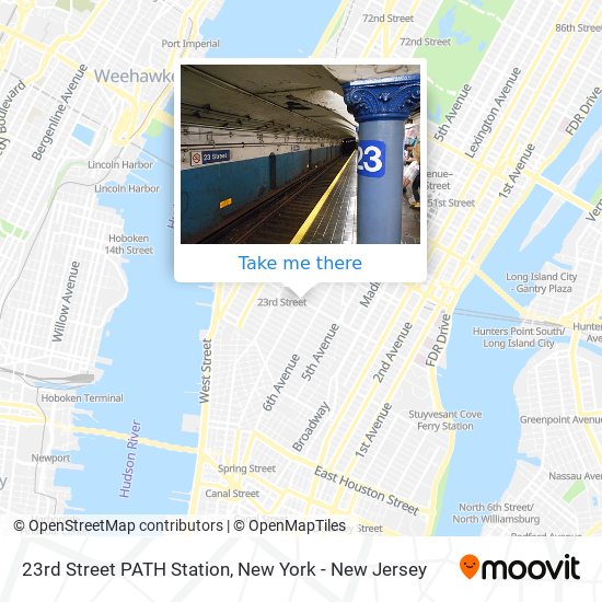 23rd Street PATH Station map