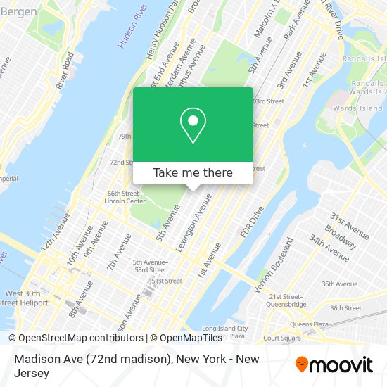 Madison Ave (72nd madison) map