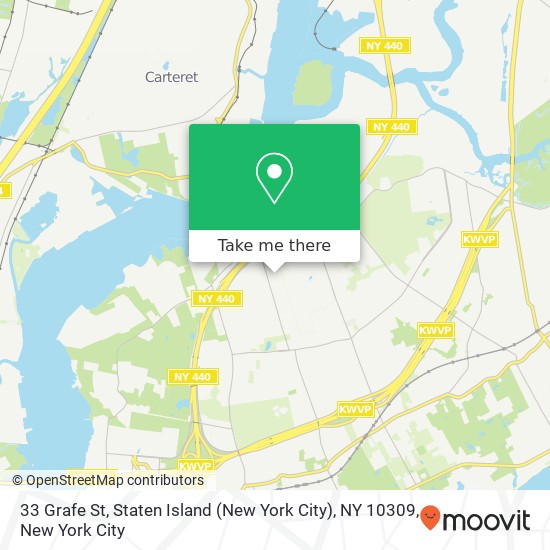 Mapa de 33 Grafe St, Staten Island (New York City), NY 10309