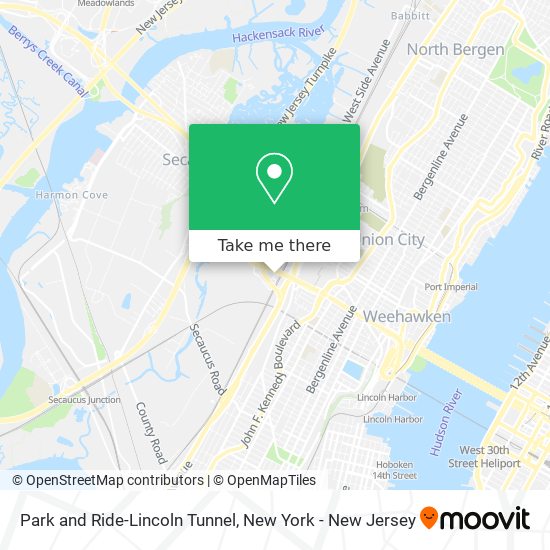 Park and Ride-Lincoln Tunnel map