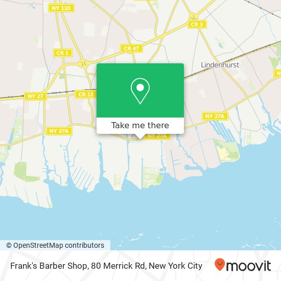Mapa de Frank's Barber Shop, 80 Merrick Rd