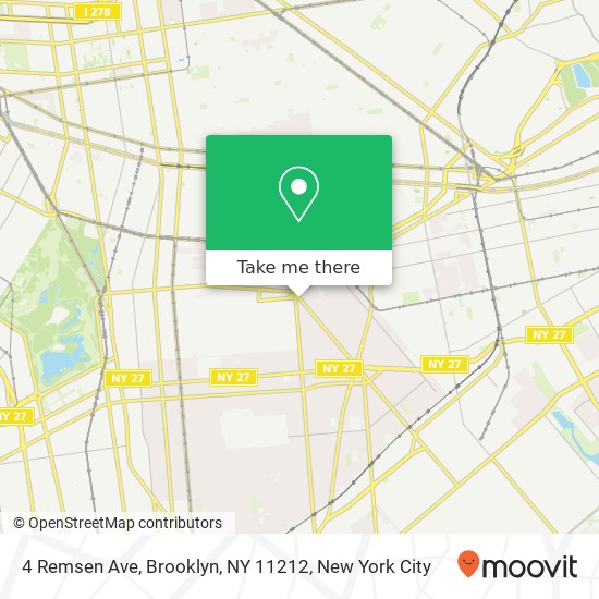 Mapa de 4 Remsen Ave, Brooklyn, NY 11212