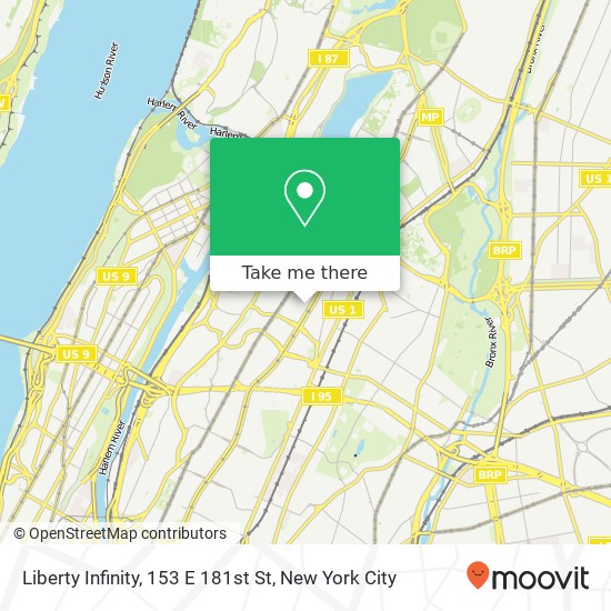 Liberty Infinity, 153 E 181st St map