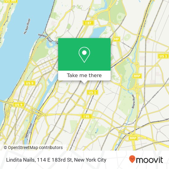 Lindita Nails, 114 E 183rd St map