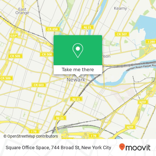 Square Office Space, 744 Broad St map