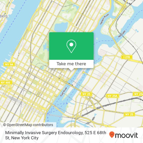 Mapa de Minimally Invasive Surgery Endourology, 525 E 68th St